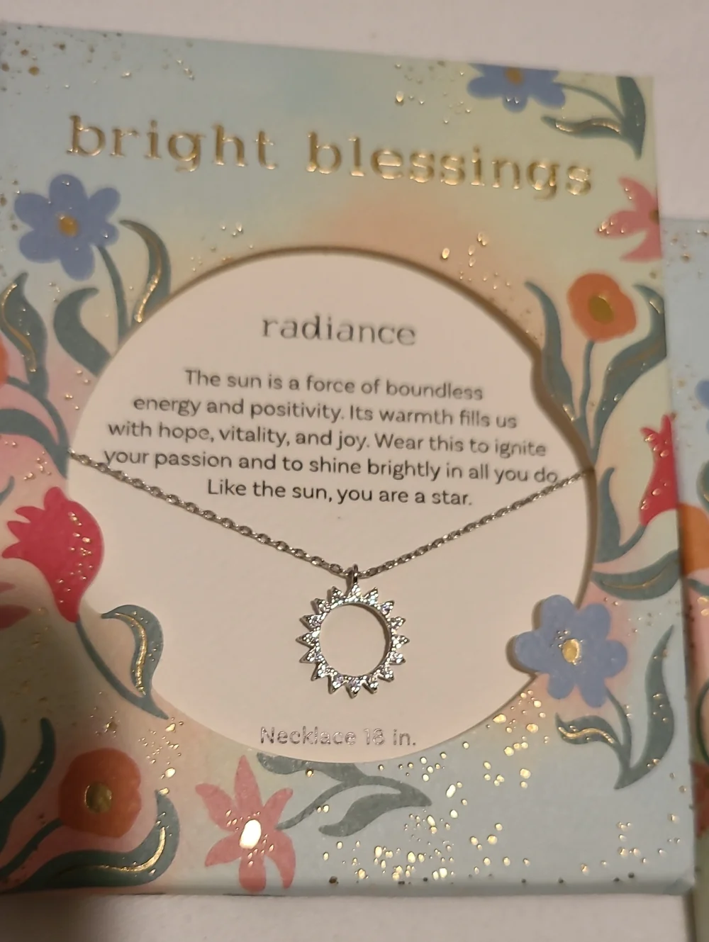 Bright Blessings Pendant Necklaces Bundle Of 2 Radiance, 18 Inch Sun Burst